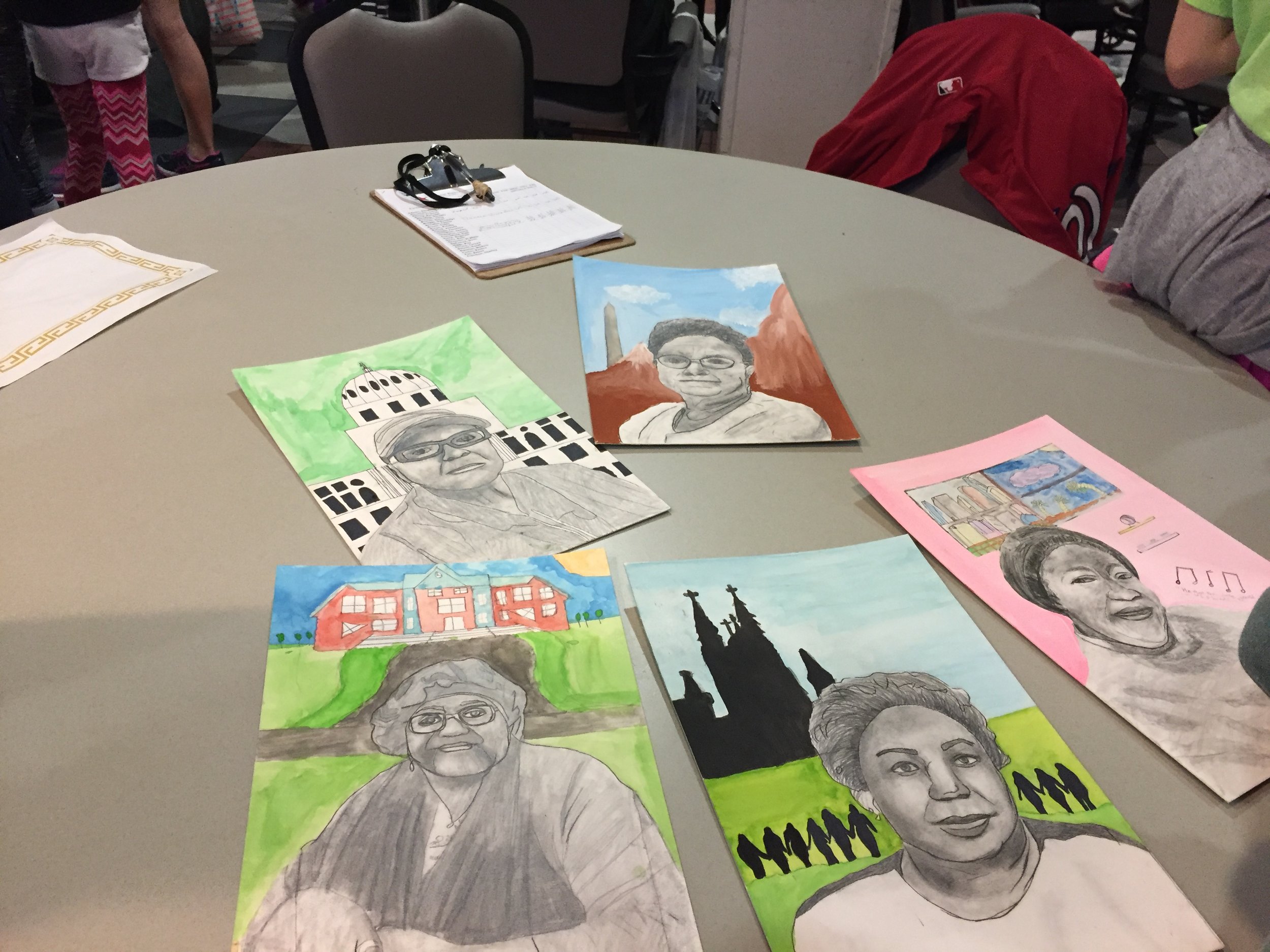  Some of the beautiful portraits our students created (and delivered) to SOME seniors! 