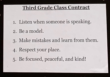  The final version of our class contract! 