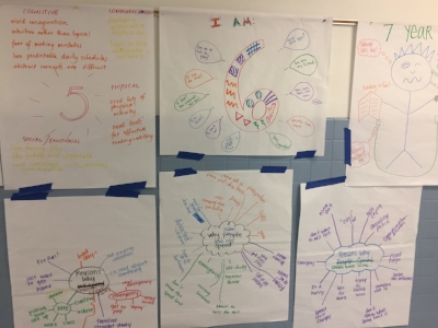  Posters we made about children's developmental stage at different ages. 
