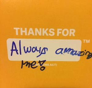  Thank you card from a student at the end of the school year. 