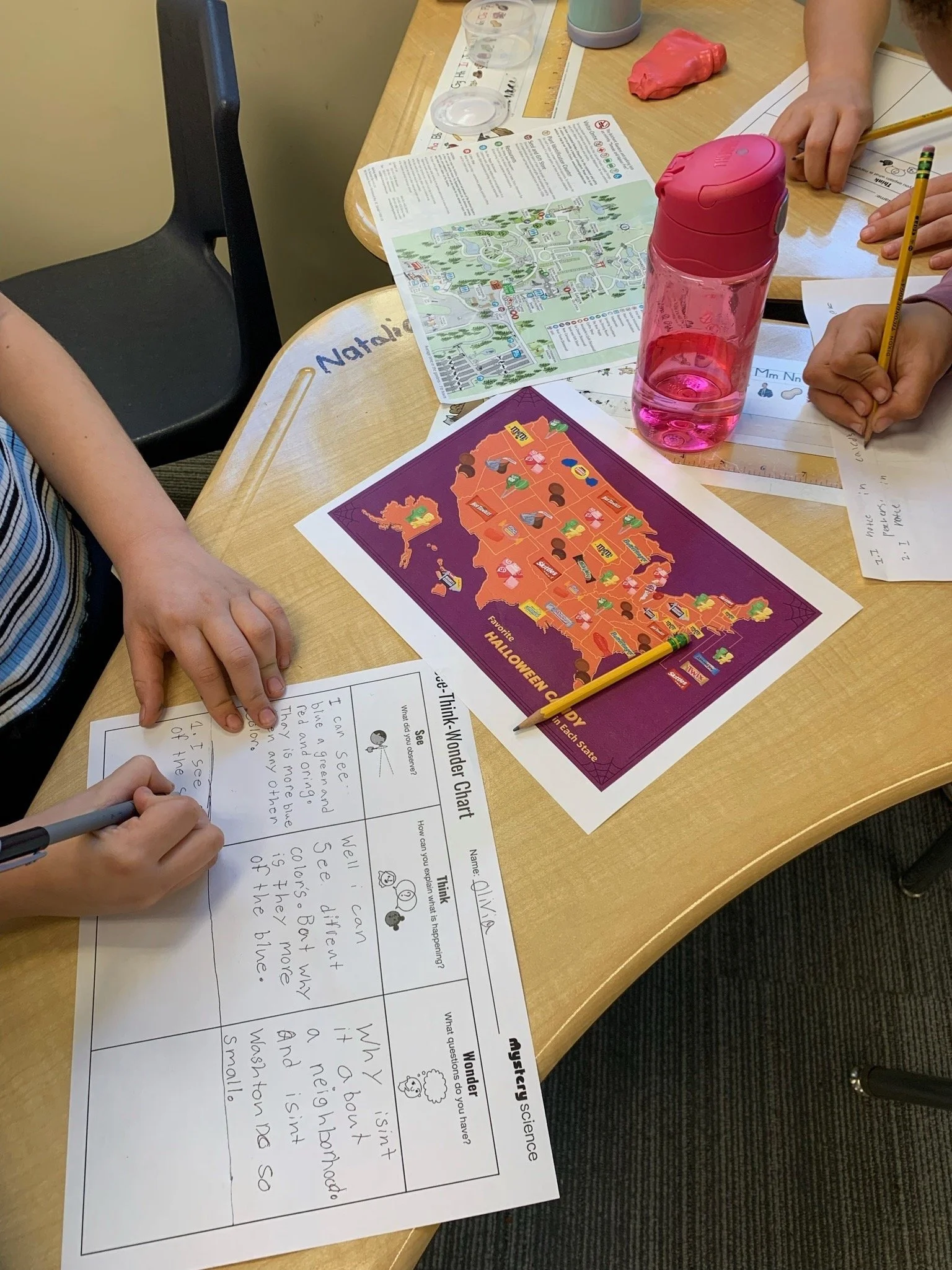  Students use maps to do research. 