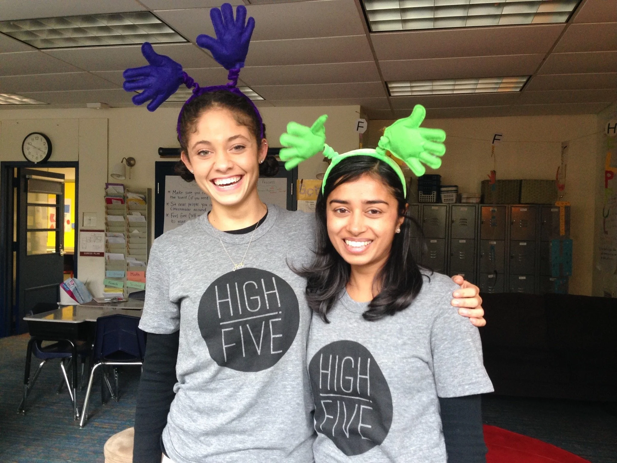  Our first joint Halloween costume - a double high five! Our 5th graders were amused.  