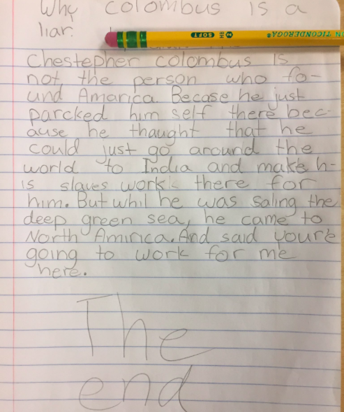  One of our student's written responses after our discussion. 